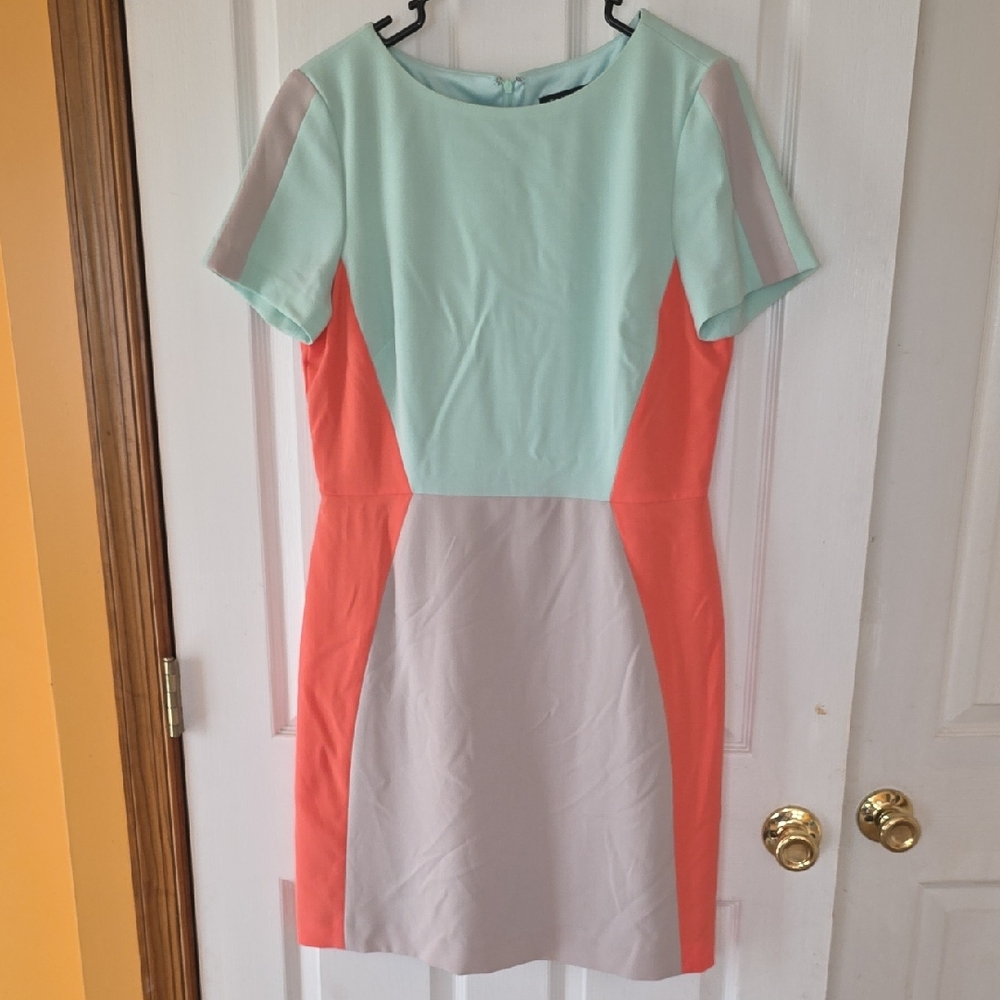 Tahari Colorblock Short Sleeve Dress